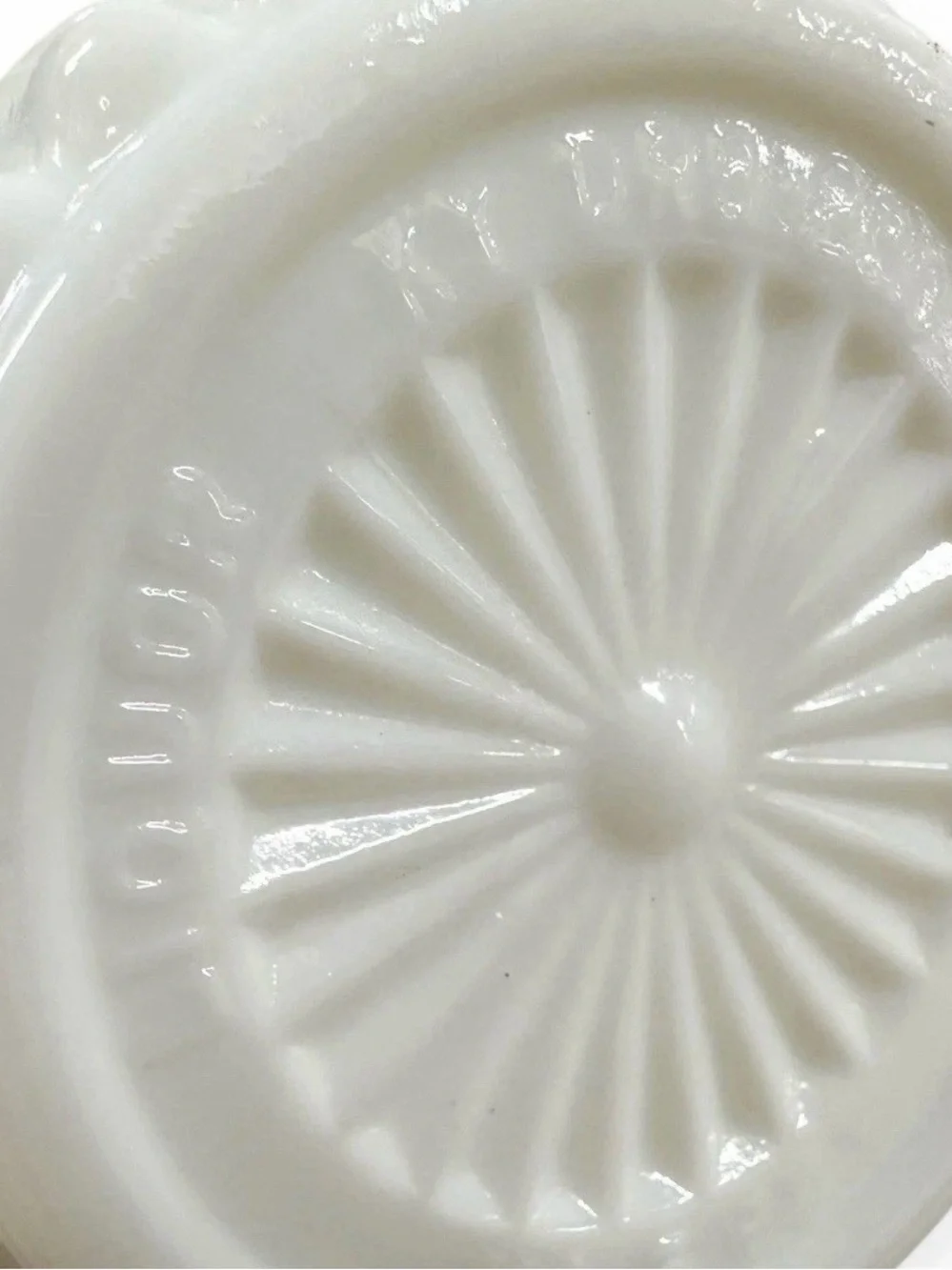 Vintage Milk Glass Cruet Decanter Bottle w Stopper PAT 1908 11.5” White